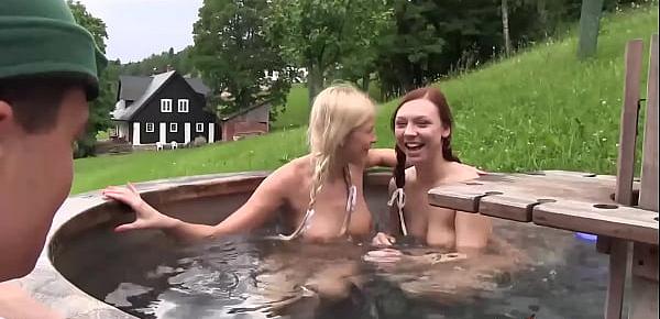  Beautiful country babes having threesome fun in their teens